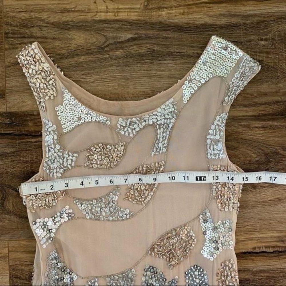 ALICE+OLIVIA Beaded Sequins Embellished 100% Silk Mini Cocktail dress Sz 2 EUC - Picture 14 of 16